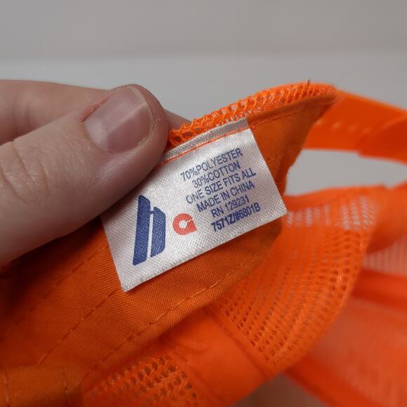 Twin Pines Snapback Trucker Hat Orange One Size Adjustable Mesh Back Ha - Picture 10 of 10